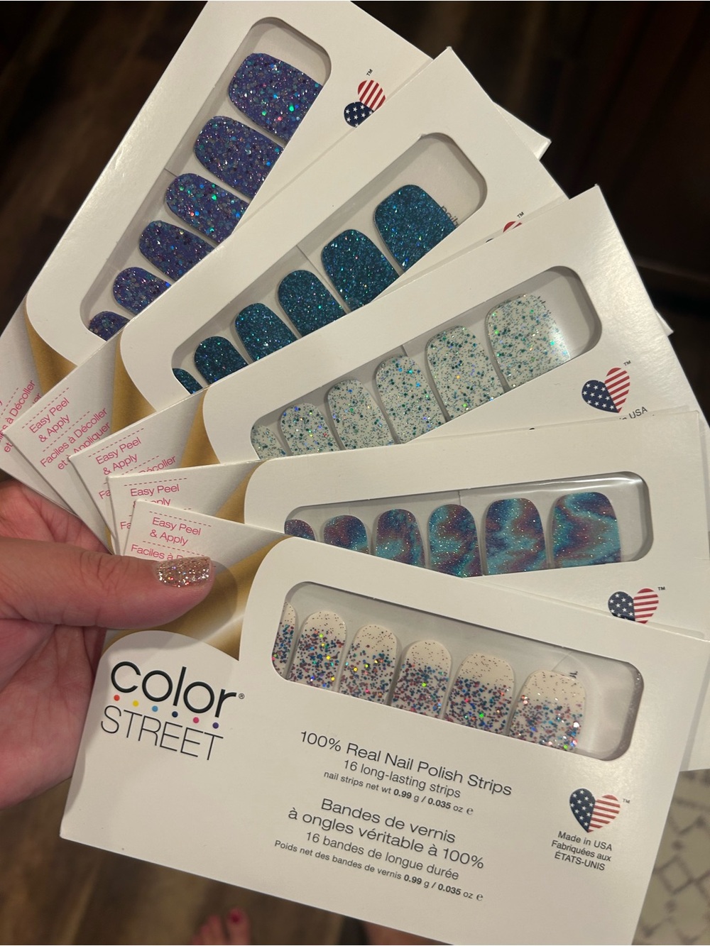 Color Street Glitter Nail Polish Strips - Mixed Blue & Purple Shades